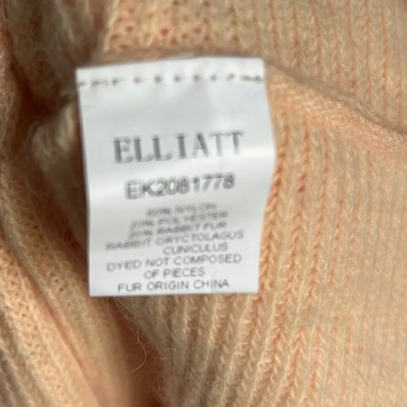 ELLIATT Rabbit Fur Blend Phoenix Sweater in Apricot - Picture 6 of 6